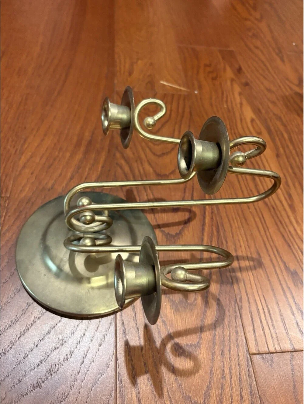 Brass Tone Candelabra Candle Holder Sconce 3 Tapers HOMCO Wall Mount